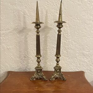 Brass Pricket Candle Holders